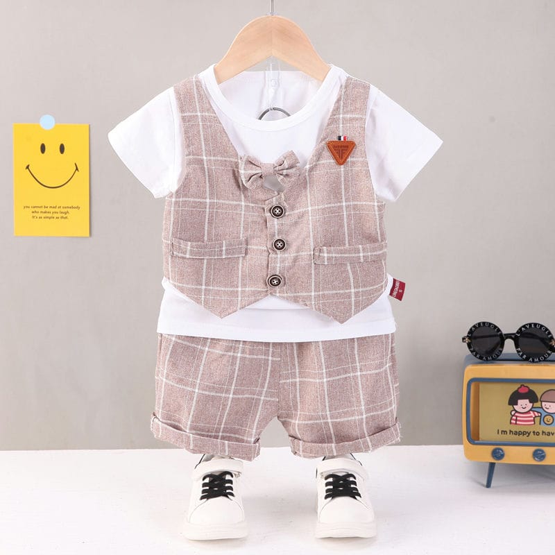 Formal Checkered Style 2pc Set 1 - Minitaq baby kids clothes dress