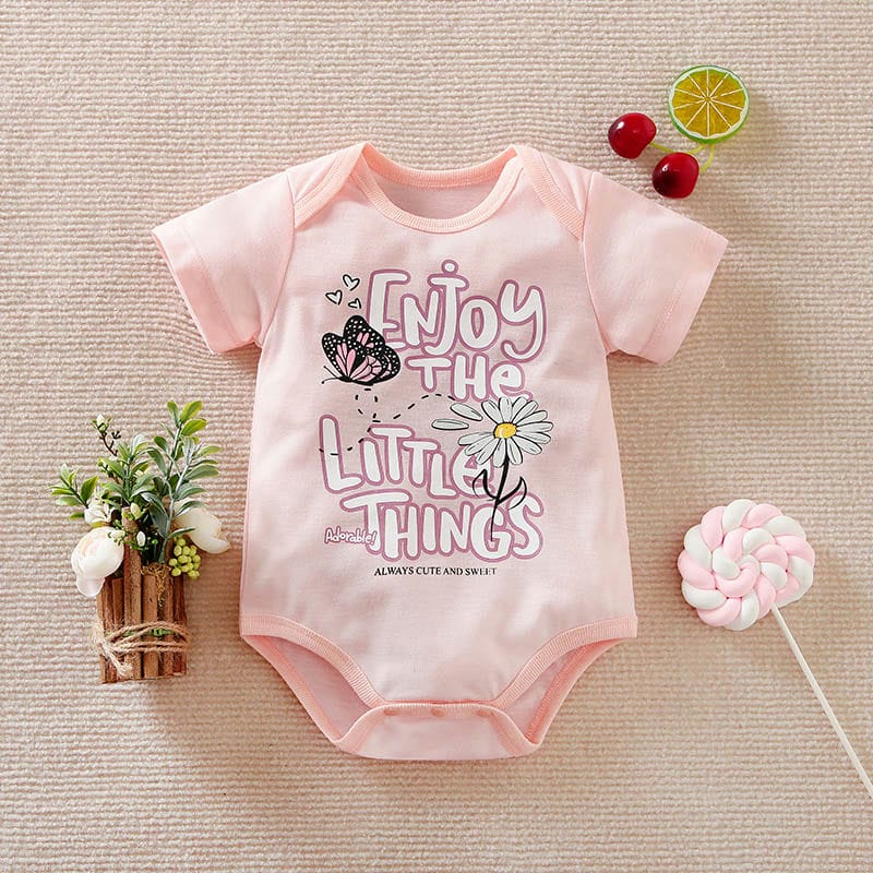 Little Things Cute Pink Baby Romper 1 - Minitaq baby kids clothes dress