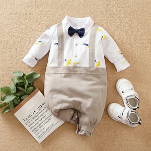 Aeroplanes Strap Design Bow Tie Baby Romper 1 - Minitaq baby kids clothes dress