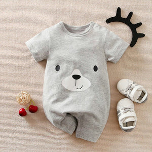 Casual Gray Stylish Cartoon Cotton Baby Romper 1 - Minitaq baby kids clothes dress