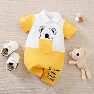 Kuala In A Pocket Yellow White Cotton Romper 1 - Minitaq baby kids clothes dress