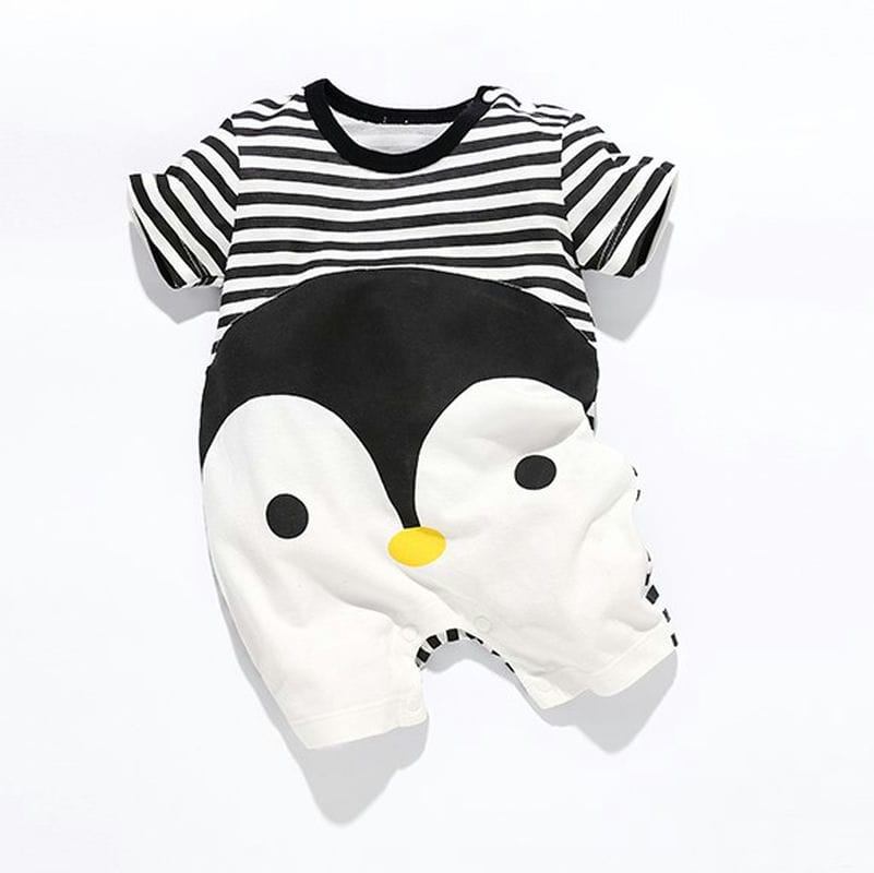 Modish Penguin Black Stripes Romper 1 - Minitaq baby kids clothes dress