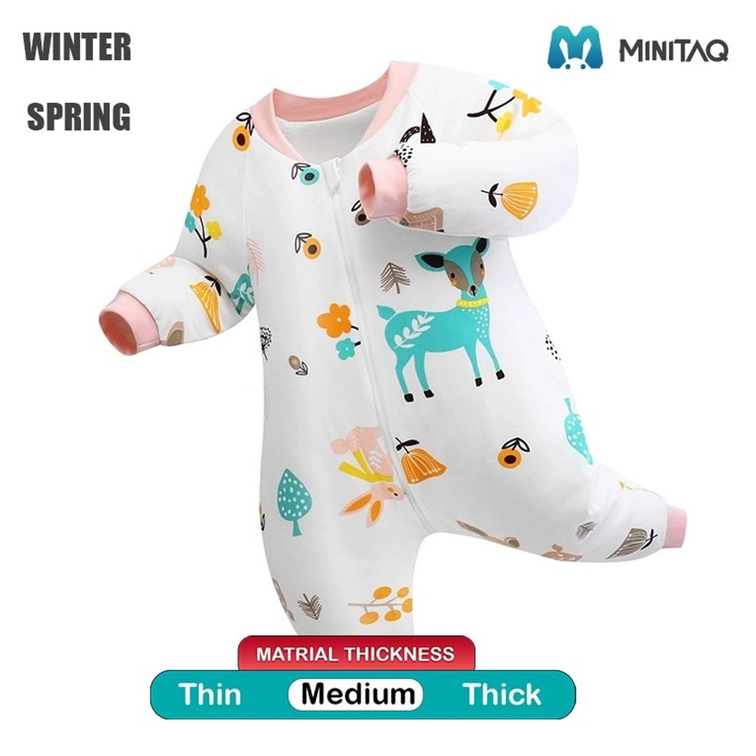 Joyful Pattern On White Winter Baby Romper 2 - Minitaq baby kids clothes dress