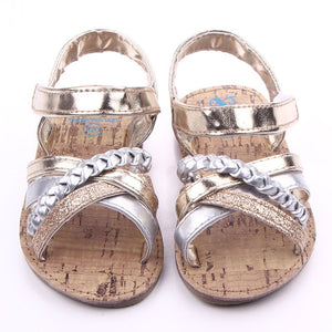 Gold N Silver Strap Style Summer Baby Shoes 2 - Minitaq baby kids clothes dress