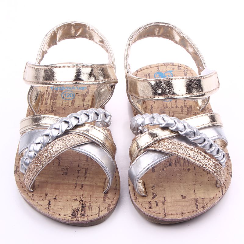 Gold N Silver Strap Style Summer Baby Shoes 2 - Minitaq baby kids clothes dress