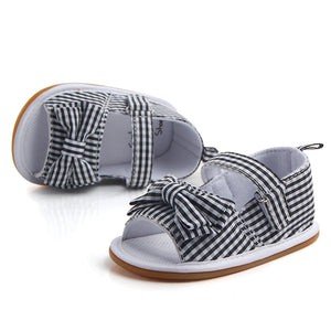 Check Style Sandal Black N White Baby Shoes 4 - Minitaq baby kids clothes dress