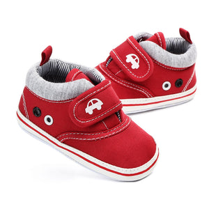 Red Cotton Hook N Loop Baby Shoes 3 - Minitaq baby kids clothes dress