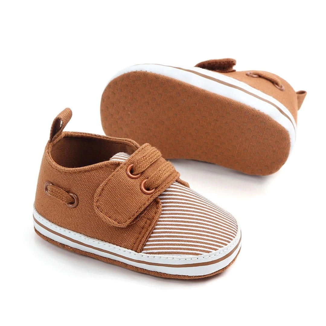 Brown Diagonal Lines Baby Sneakers Shoes 2 - Minitaq baby kids clothes dress