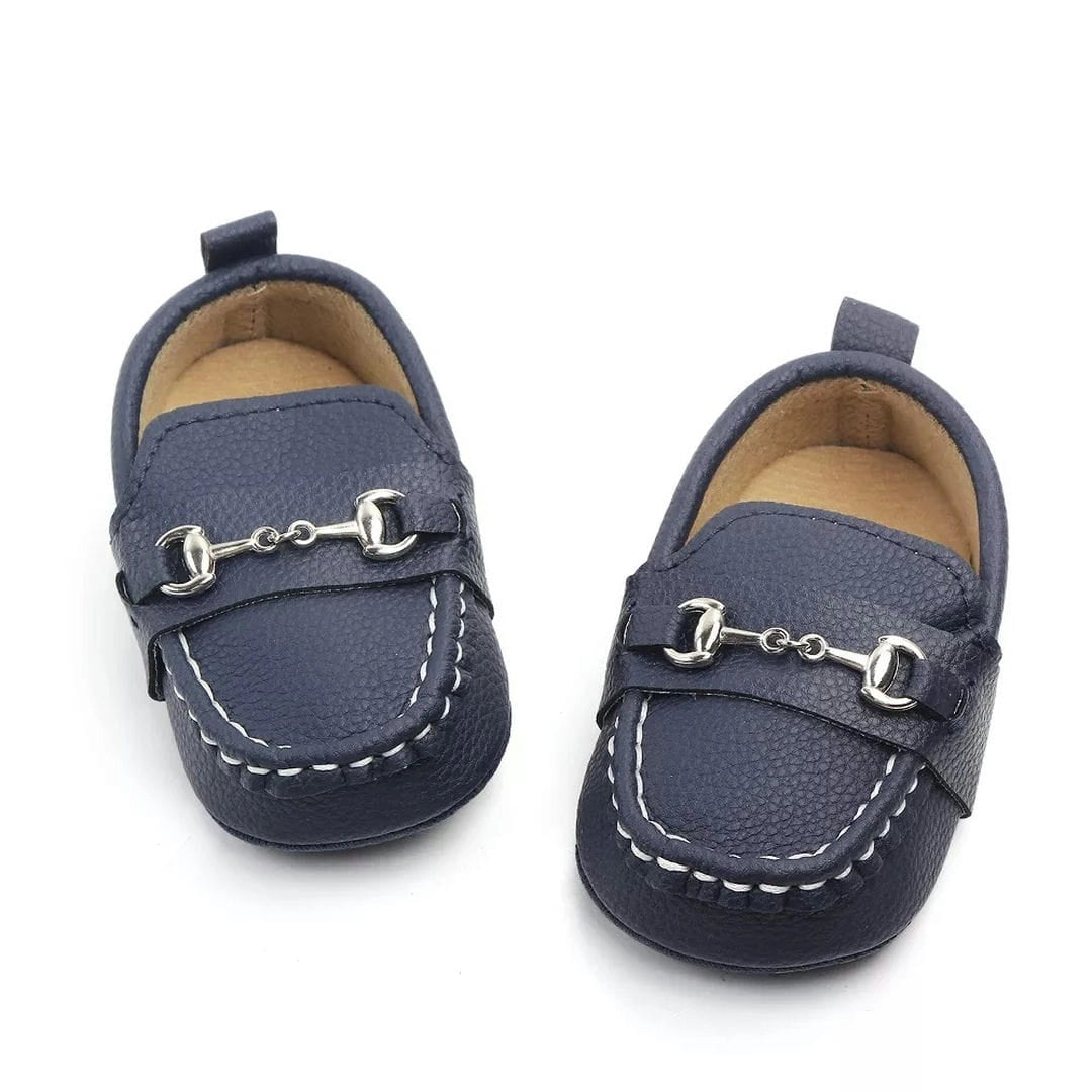 Soft PU Leather Dark Blue Baby Shoes 2 - Minitaq baby kids clothes dress