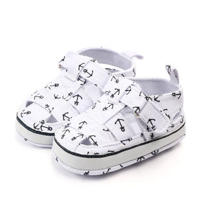 Sailor Anchor White Jeans Baby Shoes 1 - Minitaq baby kids clothes dress