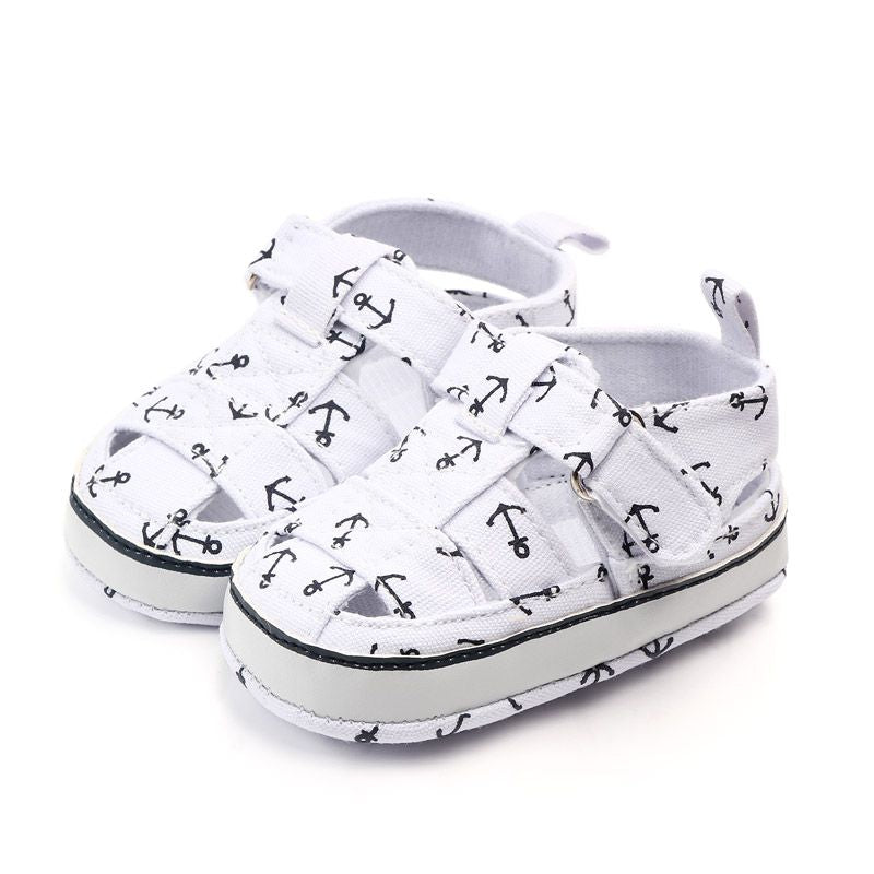 Sailor Anchor White Jeans Baby Shoes 1 - Minitaq baby kids clothes dress