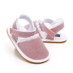 Red Lines Cotton Baby Sandal Shoes 2 - Minitaq baby kids clothes dress