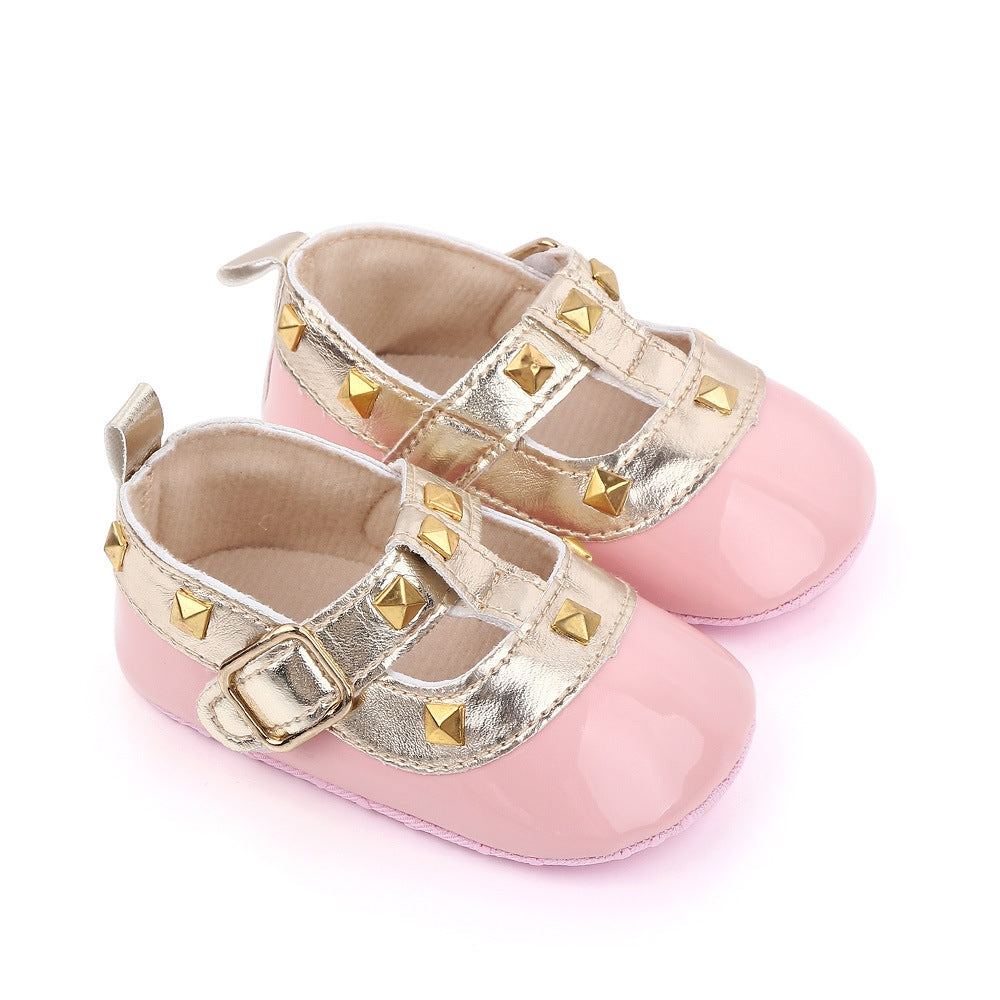 Fancy Pink Gold Goth Style Baby Shoes 1 - Minitaq baby kids clothes dress