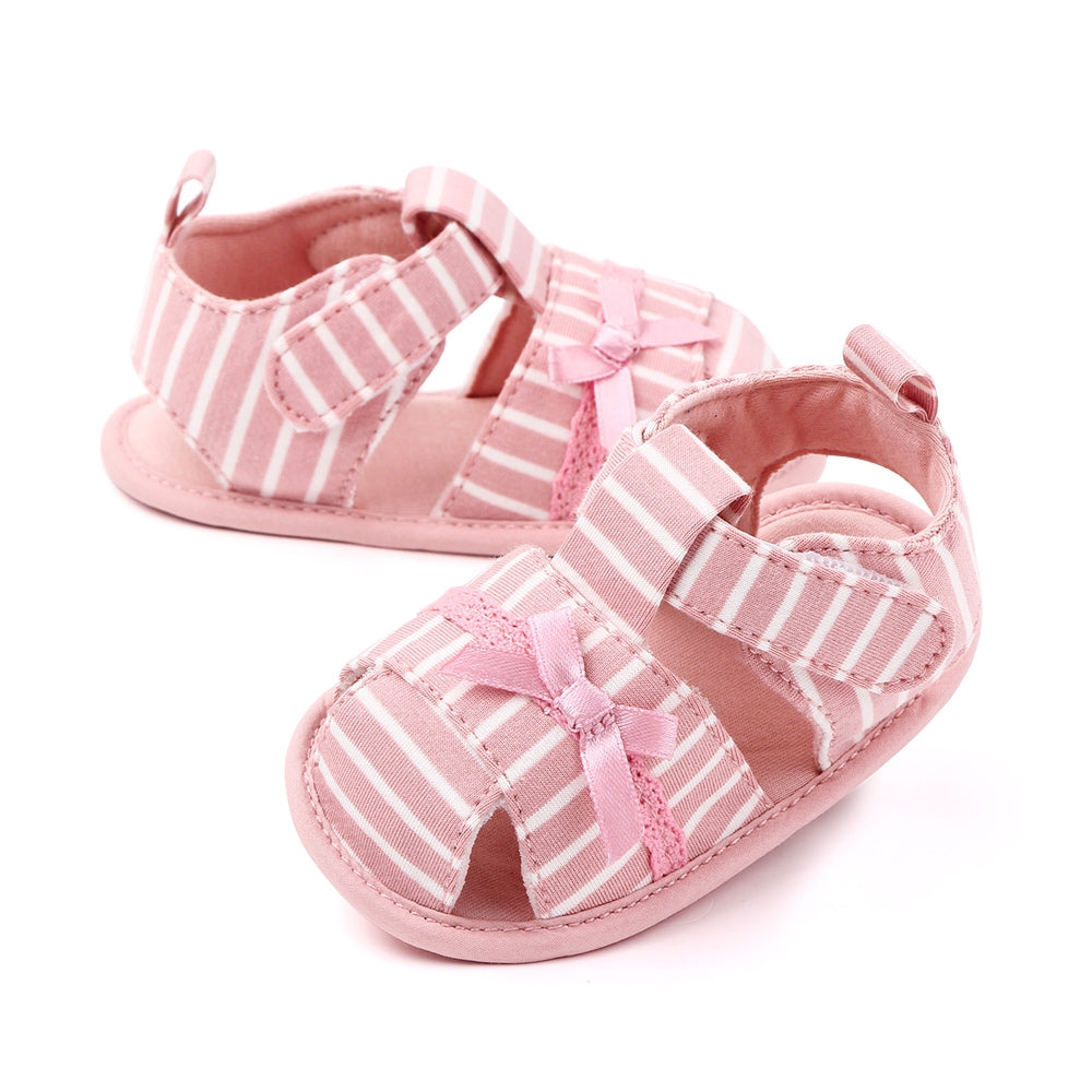 Beautiful Striped Pink Baby Sandals Shoes 2 - Minitaq baby kids clothes dress