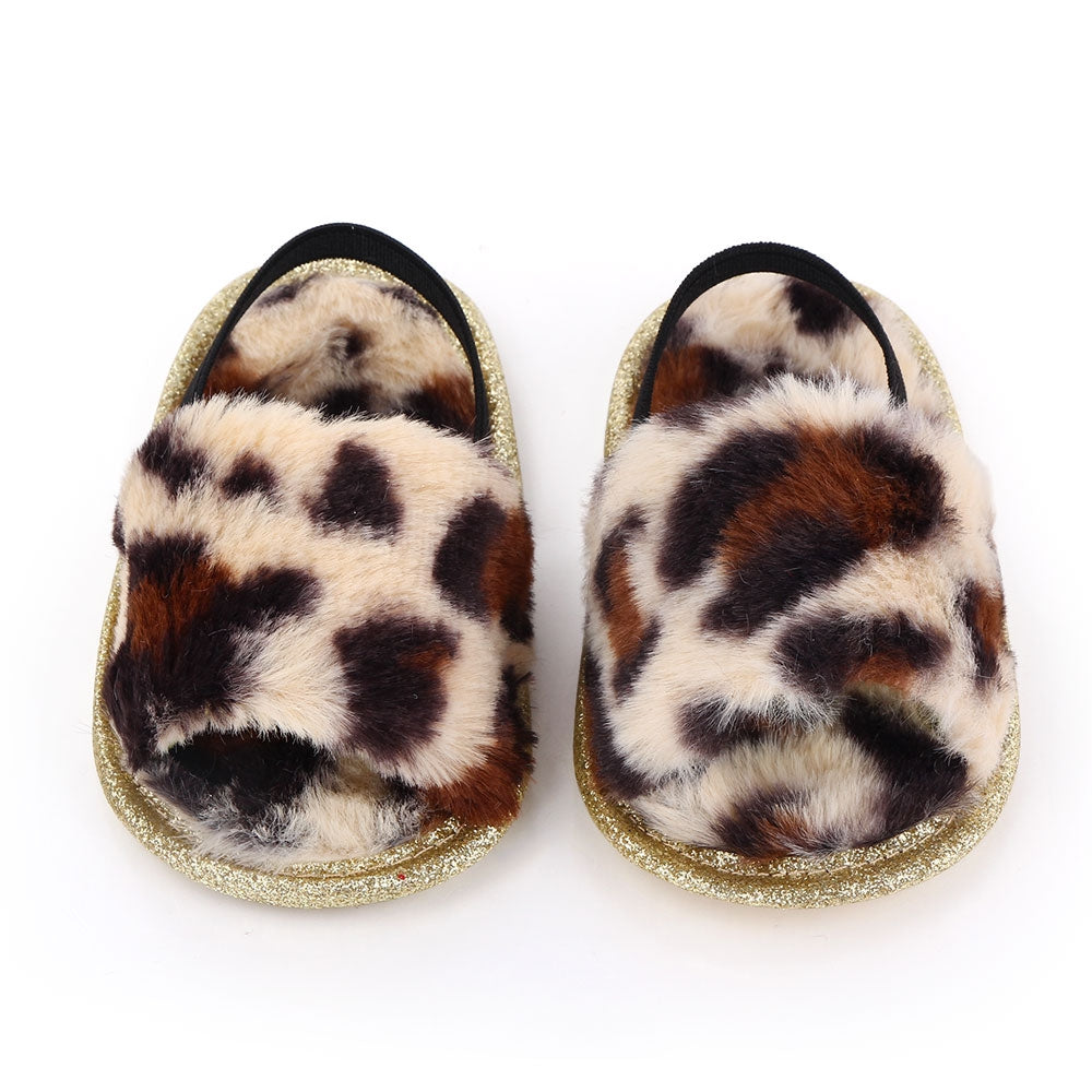 Cheetah Plush Soft TPR Baby Sandal Slippers 4 - Minitaq baby kids clothes dress