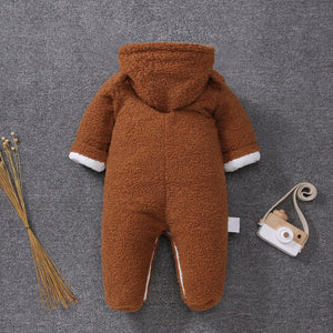 Brown Bear Winter Hooded Romper 3 - Minitaq baby kids clothes dress