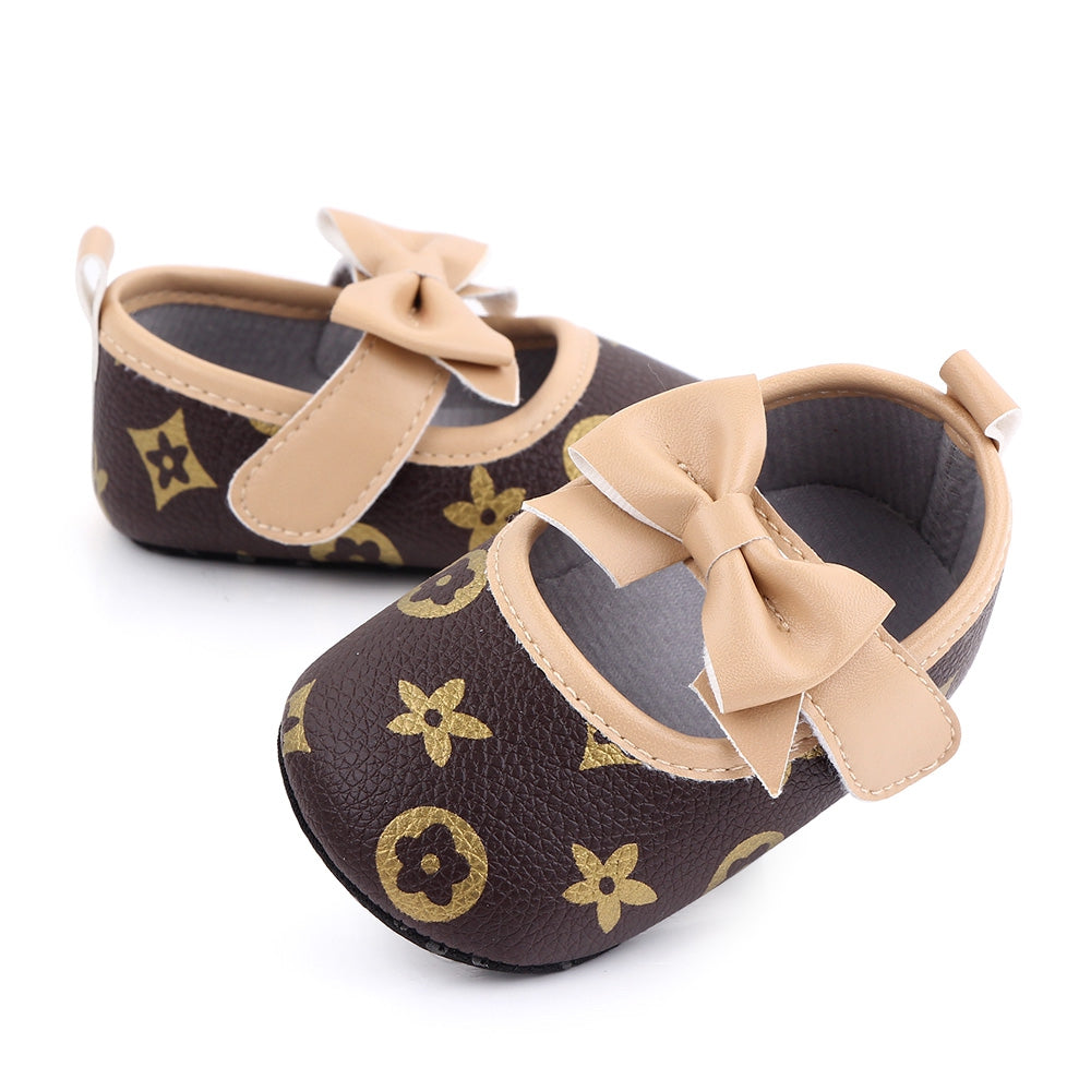 Flower Pattern Skin Bow PU Baby Shoes 4 - Minitaq baby kids clothes dress