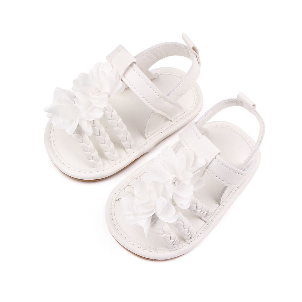 White Flower Baby Shoes Summer Sandals 2 - Minitaq baby kids clothes dress