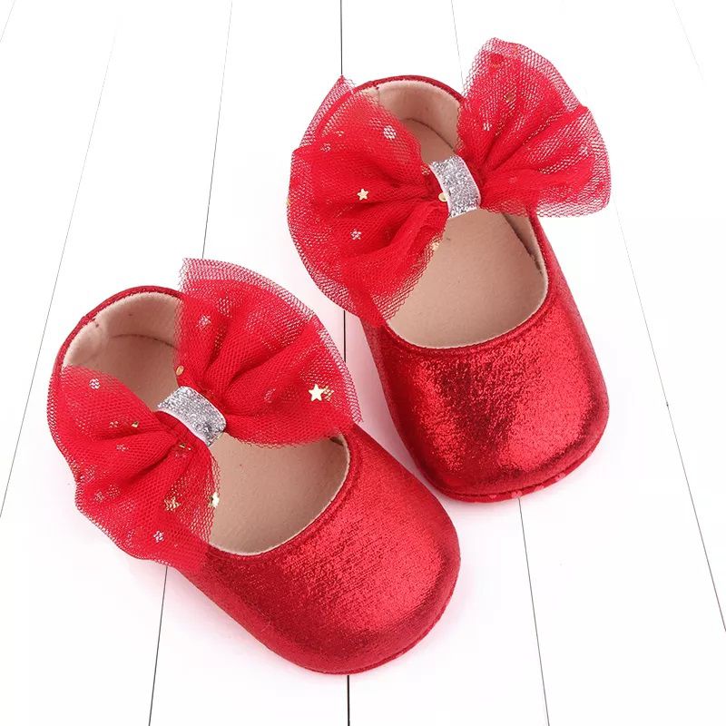 Princess Bow Lace Red Color Baby Girl Shoes 2 - Minitaq baby kids clothes dress