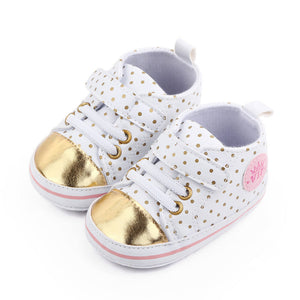 Golden Polka Dots Casual Baby Girl Shoes 1 - Minitaq baby kids clothes dress