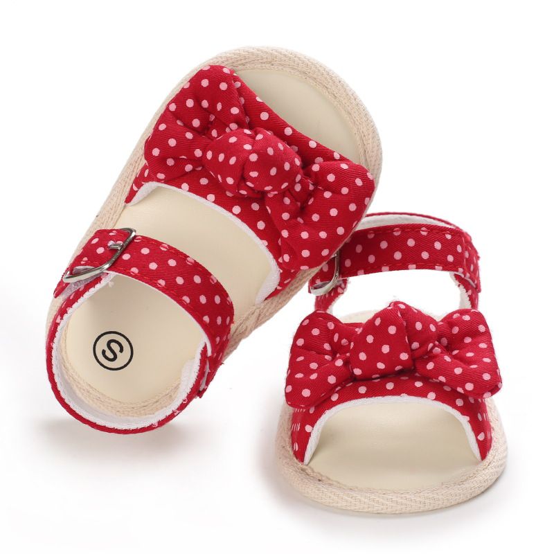 White Dots On Red Baby Summer Sandals 2 - Minitaq baby kids clothes dress