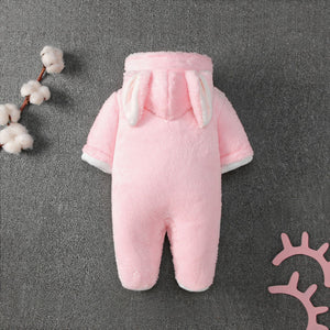 Rabbit N Carrot Soft Pink Hooded Baby Romper 3 - Minitaq baby kids clothes dress