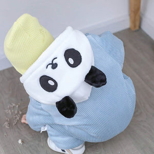 Panda Hooded Blue Winter Romper 5 - Minitaq baby kids clothes dress