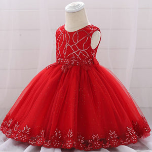 Red Colored Sequin Style Frock Dress 2 - Minitaq baby kids clothes dress