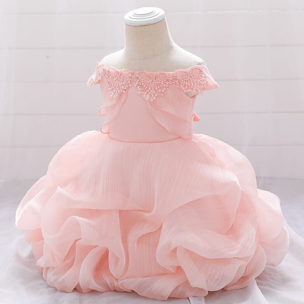 Pink Color Ruffles Baby Dress Frock 2 - Minitaq baby kids clothes dress