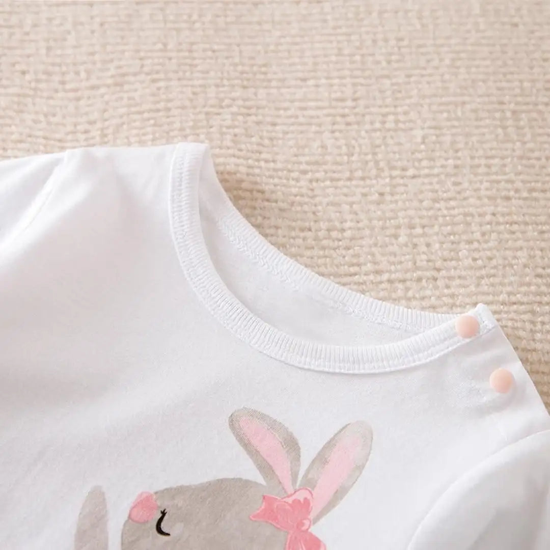 Bunny With Flowers Baby Girl Romper 3 - Minitaq baby kids clothes dress