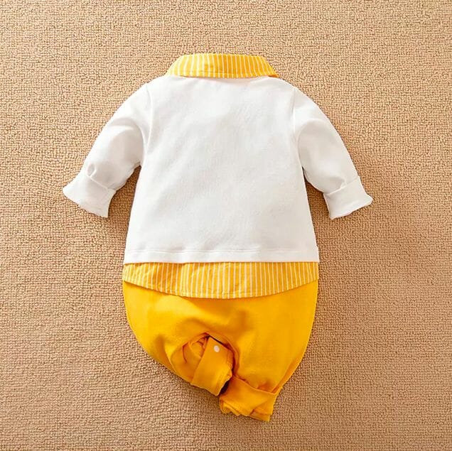 White And Yellow Smart Sailor Baby Romper 3 - Minitaq baby kids clothes dress