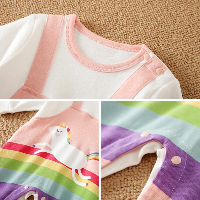 Unicorn And Rainbow Baby Girl Romper 4 - Minitaq baby kids clothes dress