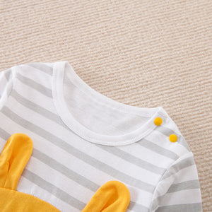 Yellow Bear With Gray Stripes Romper 3 - Minitaq baby kids clothes dress