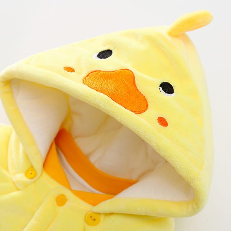 Cute Yellow Duck Hugs Winter Baby Romper 2 - Minitaq baby kids clothes dress