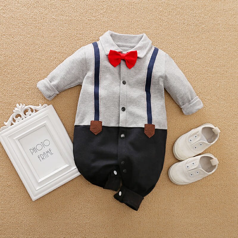 Formal With Red Bow Baby Romper 1 - Minitaq baby kids clothes dress