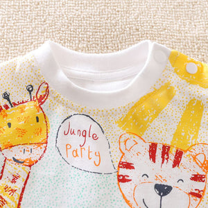 Playful Animal Drawing Baby Romper 3 - Minitaq baby kids clothes dress