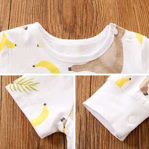 Banana Fun Half Sleeves Baby Romper 2 - Minitaq baby kids clothes dress