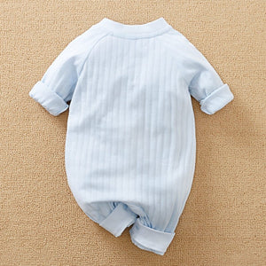 Soft Blue Cotton Baby Romper Clothing 7 - Minitaq baby kids clothes dress