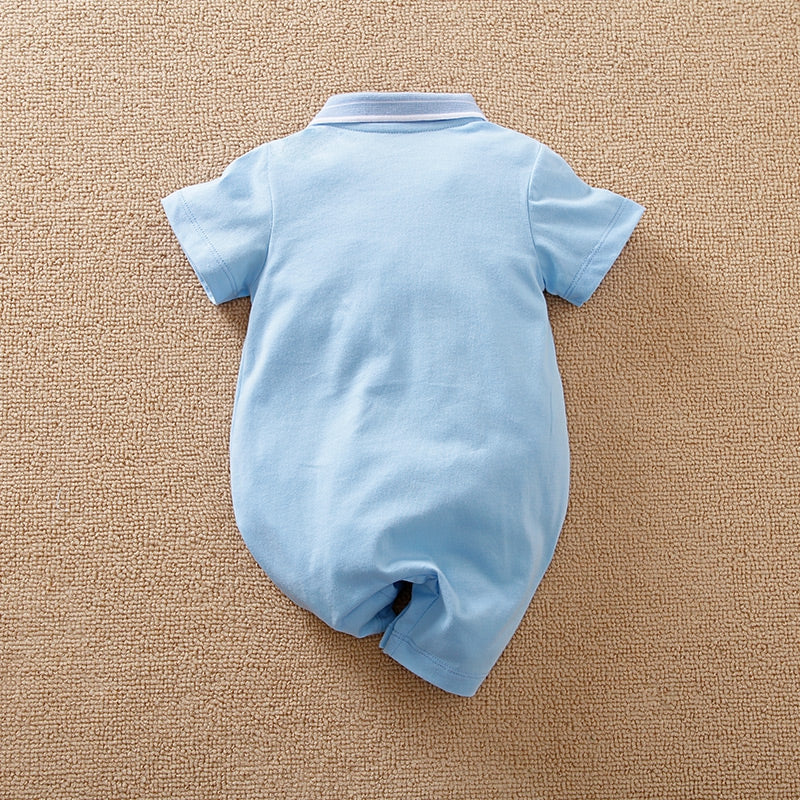 Blue Polo Style Baby Romper 3 - Minitaq baby kids clothes dress