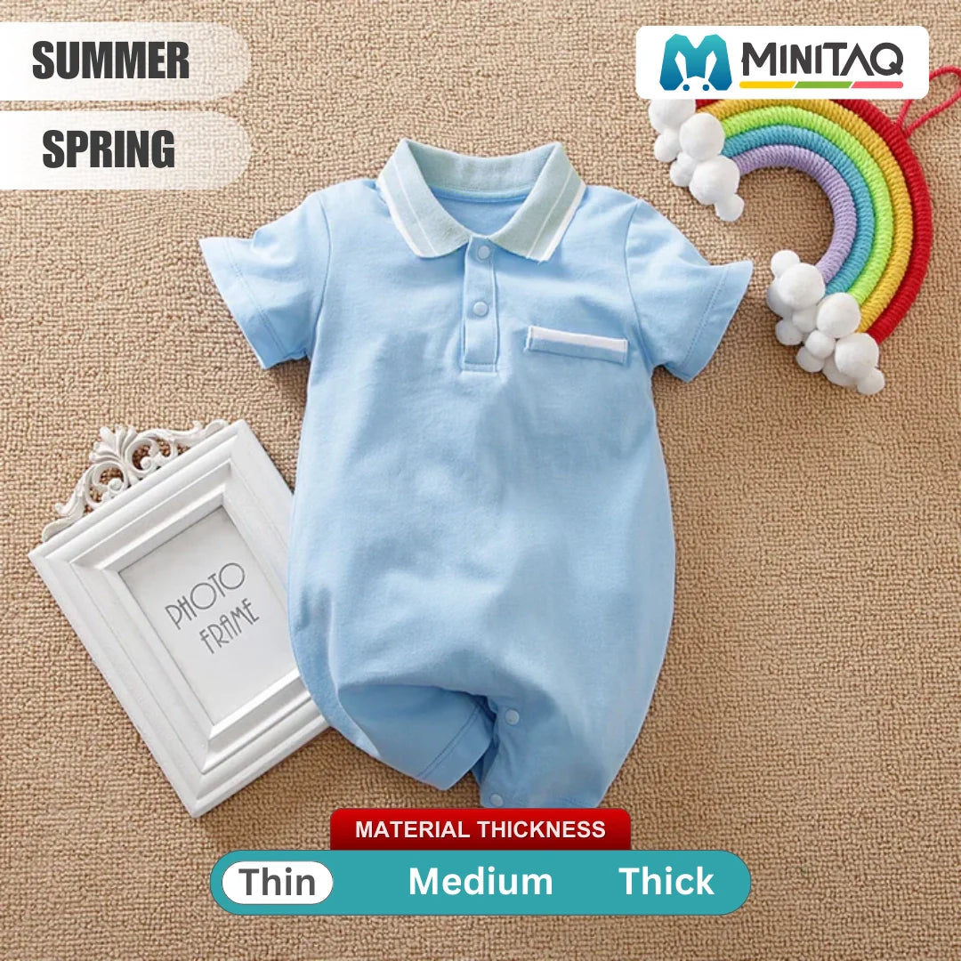 Blue Polo Style Baby Romper 5 - Minitaq baby kids clothes dress