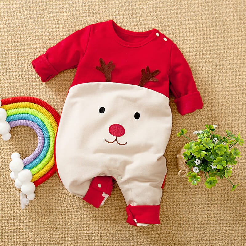 Cute Deer Cartoon Baby Romper 1 - Minitaq baby kids clothes dress