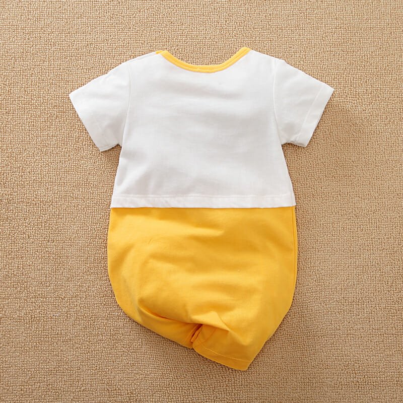 Dino Roar Yellow White Romper 8 - Minitaq baby kids clothes dress