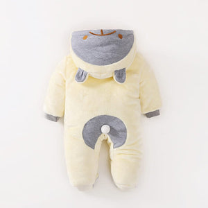 Winter Covered Cartoon Hooded Off-White Romper 6 - Minitaq baby kids clothes dress