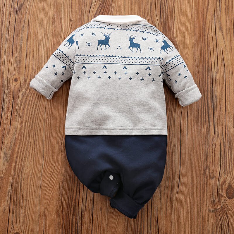 Smart Casual Deer Romper With Bow Tie 4 - Minitaq baby kids clothes dress