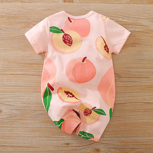 Summer Peachy Half Sleeves Baby Romper 2 - Minitaq baby kids clothes dress