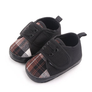 Dark Plaid Pattern Baby Shoes 1 - Minitaq baby kids clothes dress