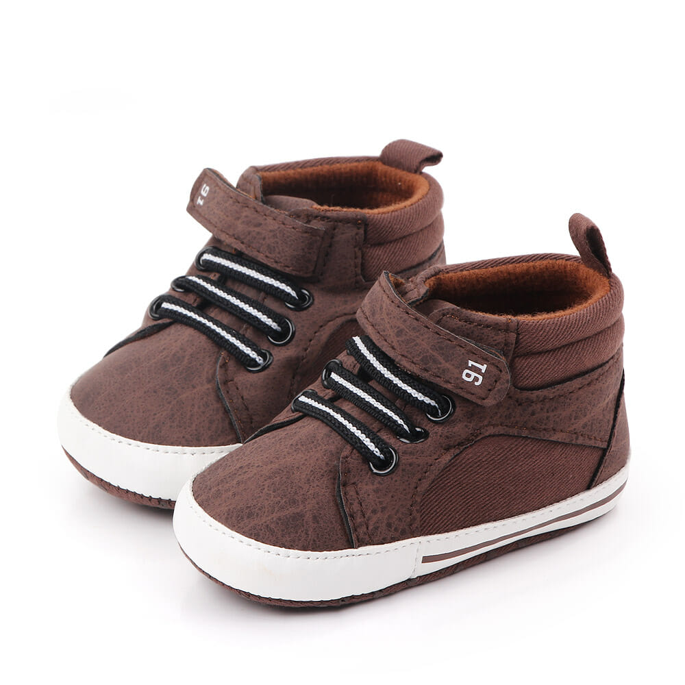 High Top Sneakers Brown Baby Shoes 2 - Minitaq baby kids clothes dress