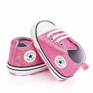 Bling Bling Pink Canvas Baby Shoes 2 - Minitaq baby kids clothes dress