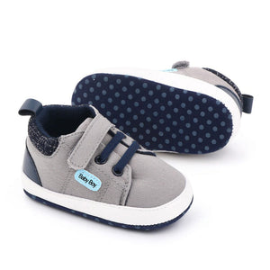 Cotton Hook N Loop Gray Casual Baby Shoes 2 - Minitaq baby kids clothes dress