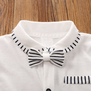 Trendy White Romper With Bow Tie 3 - Minitaq baby kids clothes dress